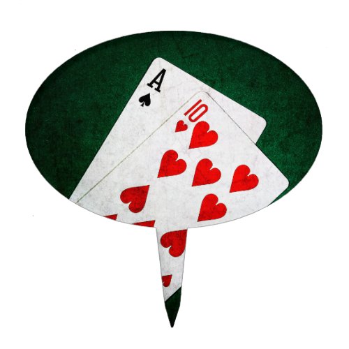 Blackjack 21 point _ Ace Ten Cake Topper