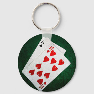 Blackjack 21 point - Ace, Ten Keychain