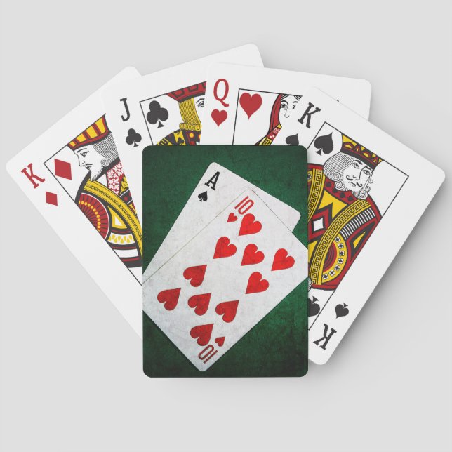 Blackjack 21 point - Ace, Ten Poker Cards (Back)