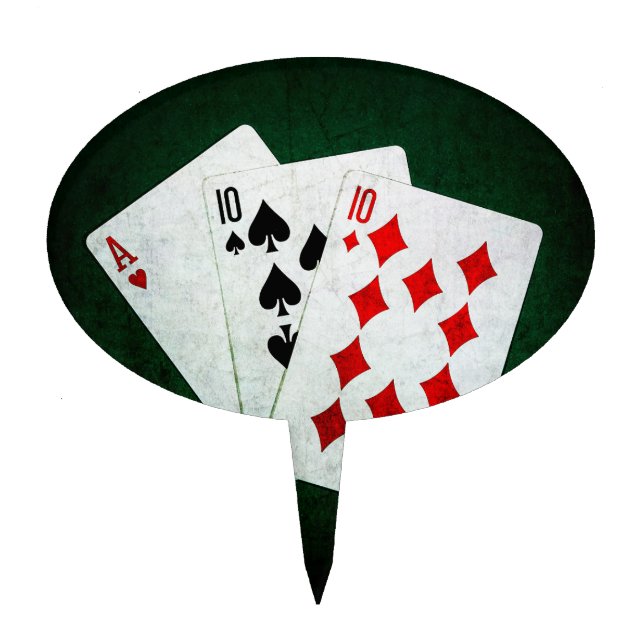 Blackjack 21 point - Ace, Ten, Ten Cake Topper (Front)