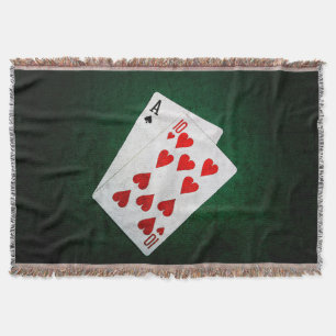 Blackjack 21 point - Ace, Ten Throw Blanket