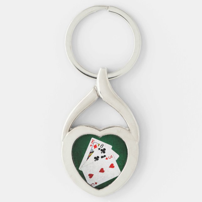 Blackjack 21 point - King, Eight, Three Keychain (Front)