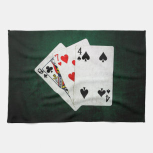Blackjack 21 point - Queen, Seven, Four Kitchen Towel