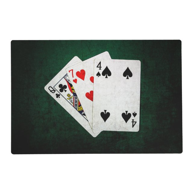 Blackjack 21 point - Queen, Seven, Four Placemat (Front)