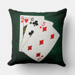 Blackjack 21 point - Queen, Six, Five Throw Pillow