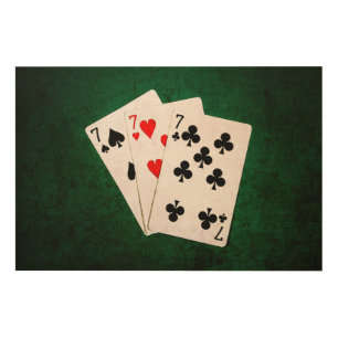 Blackjack 21 - Seven, Seven, Seven Wood Wall Art