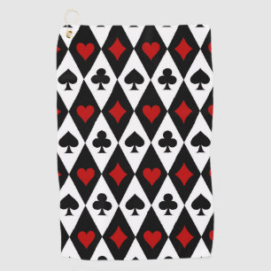 Blackjack Casino Las Vegas Gambling Card Pattern Golf Towel