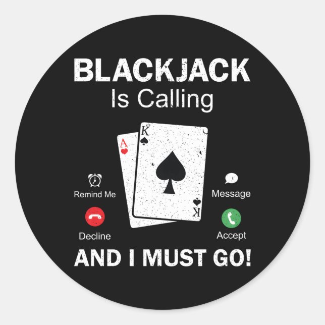 Blackjack Gambling 21 Blackjack Classic Round Sticker (Front)