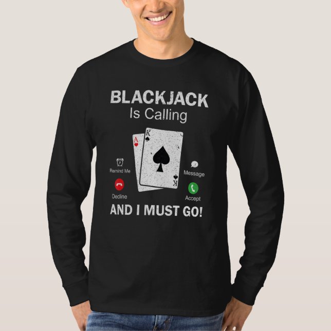 BlackJack Gambling 21 Blackjack T-Shirt (Front)