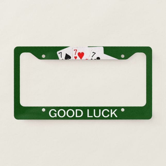 Blackjack Good Luck Funny customizable License Plate Frame (Front)