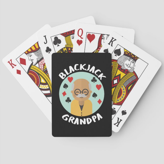 Blackjack grandpa | Funny blackjack  Poker Cards (Back)