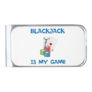 BLACKJACK IS MY GAME SILVER FINISH MONEY CLIP