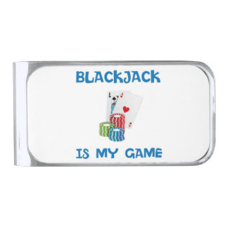 BLACKJACK IS MY GAME SILVER FINISH MONEY CLIP