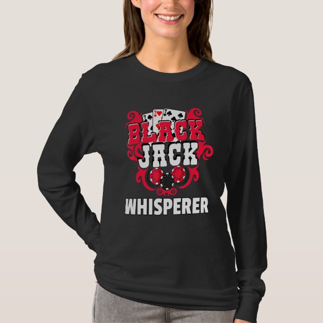 Blackjack Player Gambler 21 Card Casino T-Shirt (Front)
