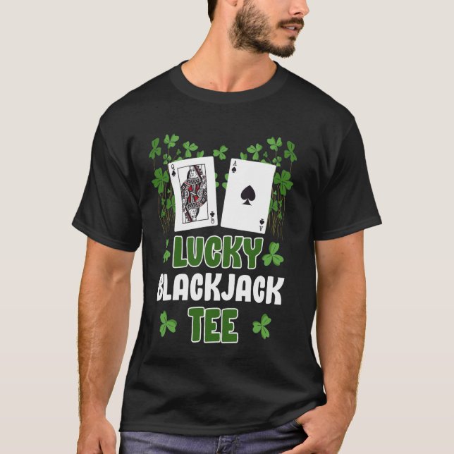 Blackjack Player LUCKY BLACKJACK SHIRT Gambling Ca (Front)