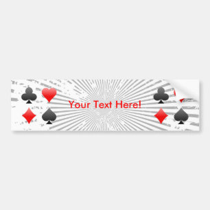 Blackjack / Poker Card Suits: Bumper Sticker