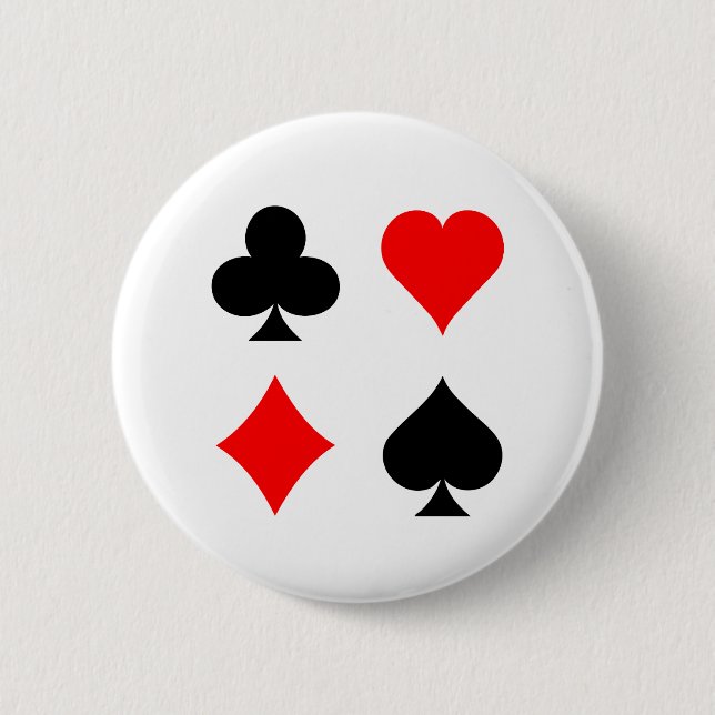 Blackjack / Poker Card Suits: Vector Art: Button (Front)