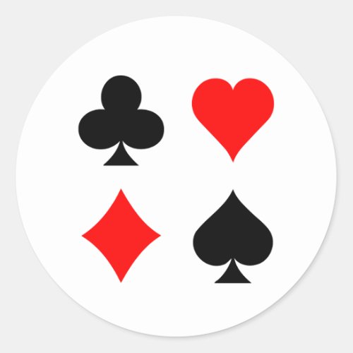 Blackjack  Poker Card Suits Vector Art Classic Round Sticker