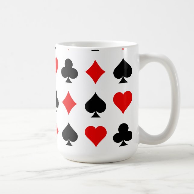 Blackjack / Poker Card Suits: Vector Art: Coffee Mug (Right)