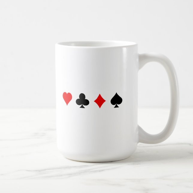 Blackjack / Poker Card Suits: Vector Art: Coffee Mug (Right)