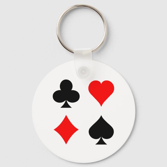 Blackjack / Poker Card Suits: Vector Art: Keychain (Front)