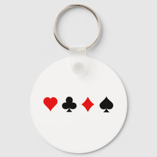 Blackjack / Poker Card Suits: Vector Art: Keychain