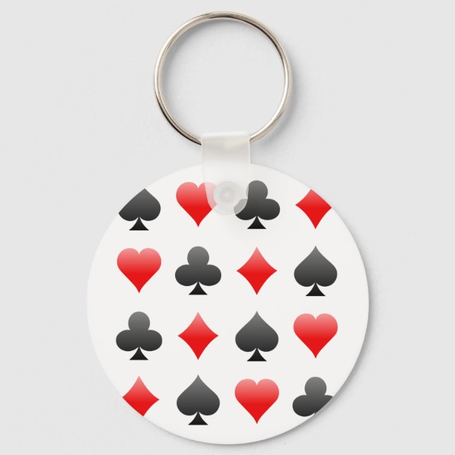 Blackjack / Poker Card Suits: Vector Art: Keychain (Front)