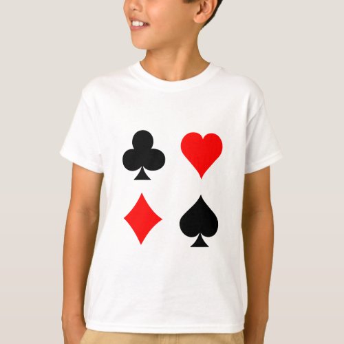 Blackjack  Poker Card Suits Vector Art T_Shirt