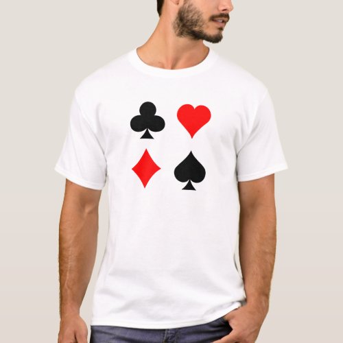Blackjack  Poker Card Suits Vector Art T_Shirt