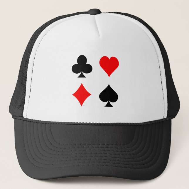 Blackjack / Poker Card Suits: Vector Art: Trucker Hat (Front)