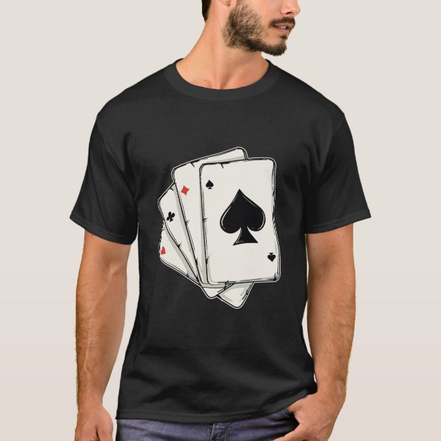 Blackjack Poker Texas Hold'Em Gambling Cards Playe T-Shirt (Front)