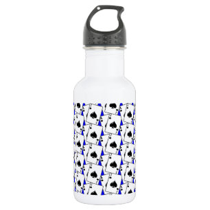Blackjack Spades Blue Large Water Bottle