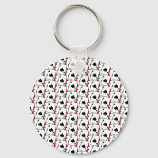 Blackjack Spades Red Large Keychain