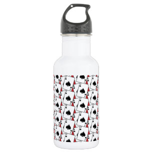 Blackjack Spades Red Large Water Bottle