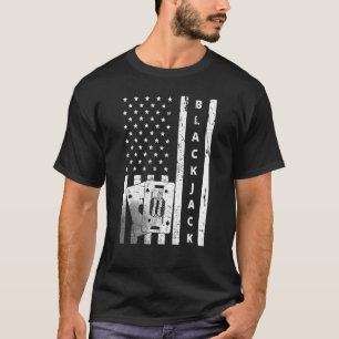 Blackjack Vintage US Flag Gambling Casino Blackjac T-Shirt