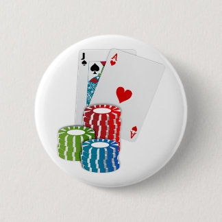 Blackjack with Poker Chips Button