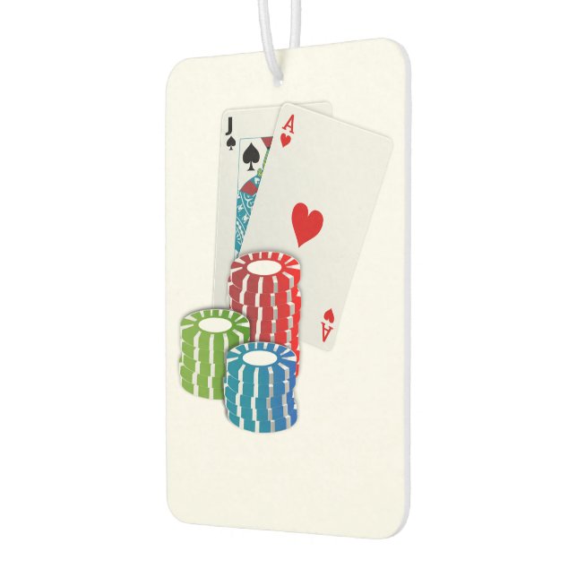 Blackjack with Poker Chips Car Air Freshener (Left)
