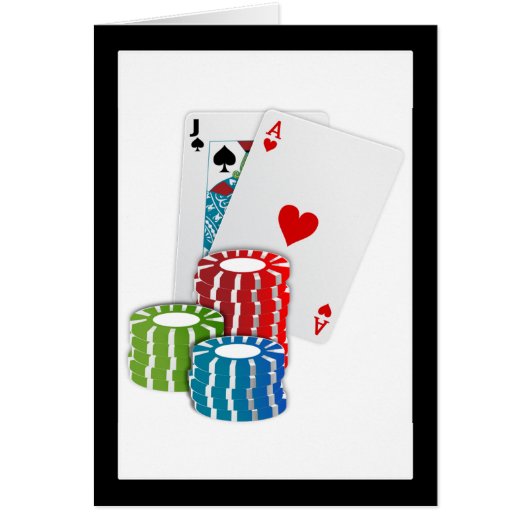 Blackjack with Poker Chips Cards (Front)