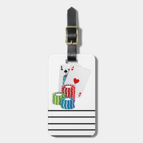 Blackjack with Poker Chips Luggage Tag