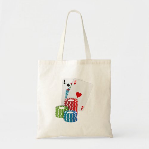 Blackjack with Poker Chips Tote Bag