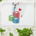 Blackjack with Poker Chips Towel
