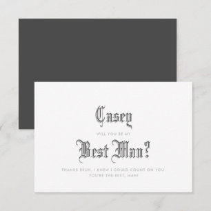 Blackletter Best Man Invitation