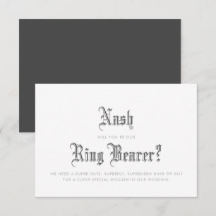 Blackletter Ring Bearer Invitation