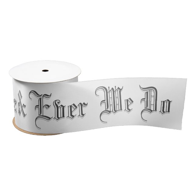 Blackletter Wedding Words Satin Ribbon (Spool)