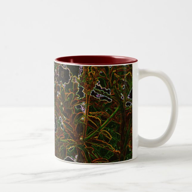 Blacklight Garden Two-Tone Coffee Mug (Right)