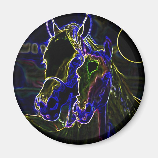 Blacklight Horses Magnet (Front)