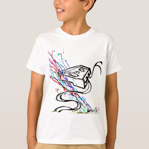 BlacklightNeon Splash Cassette Unwound Levi G T_Shirt