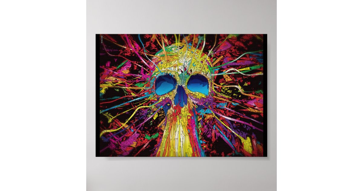 Blacklight poster skull | Zazzle