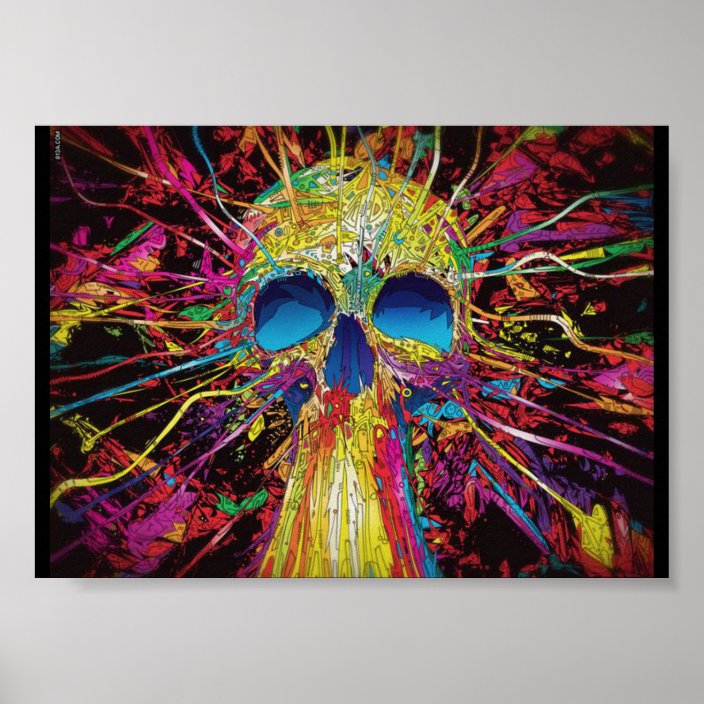 Blacklight poster skull | Zazzle.com