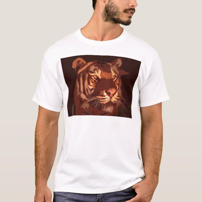 Blacklight Tiger Face T-Shirt (Front)